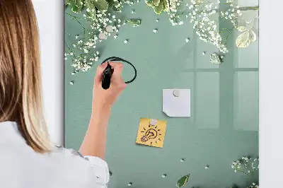 Törölhető tábla fátyolvirágok mintával