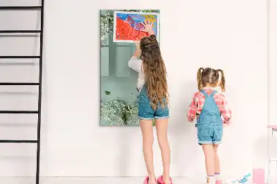 Törölhető tábla fátyolvirágok mintával