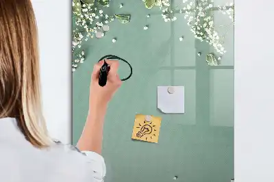 Törölhető tábla fátyolvirágok mintával