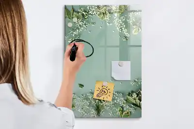 Törölhető tábla fátyolvirágok mintával