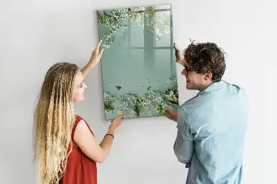 Törölhető tábla fátyolvirágok mintával