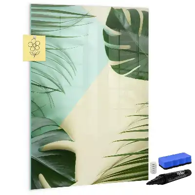 Írható mágneses tábla trópusi monstera mintával