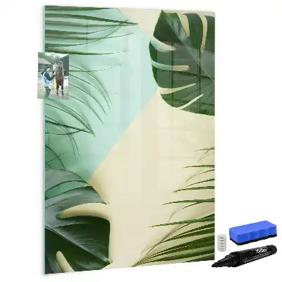 Írható mágneses tábla trópusi monstera mintával