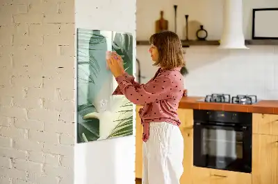 Írható mágneses tábla trópusi monstera mintával