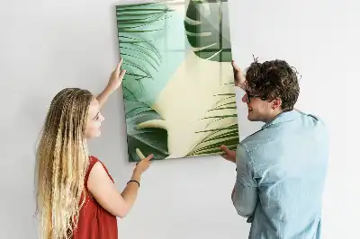 Írható mágneses tábla trópusi monstera mintával
