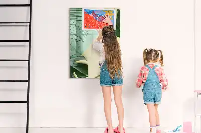 Írható mágneses tábla trópusi monstera mintával