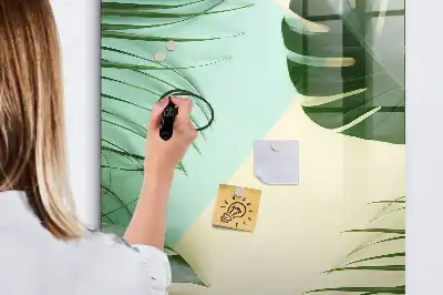 Írható mágneses tábla trópusi monstera mintával