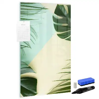 Írható mágneses tábla trópusi monstera mintával
