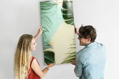 Írható mágneses tábla trópusi monstera mintával