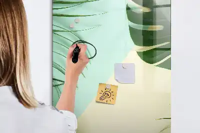 Írható mágneses tábla trópusi monstera mintával