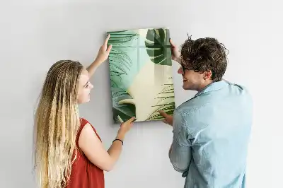 Írható mágneses tábla trópusi monstera mintával