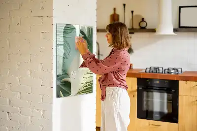 Írható mágneses tábla trópusi monstera mintával