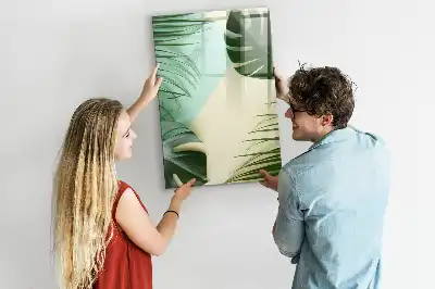 Írható mágneses tábla trópusi monstera mintával