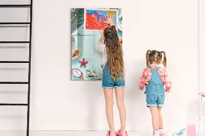 Írható mágneses tábla nyári kompozíció mintával