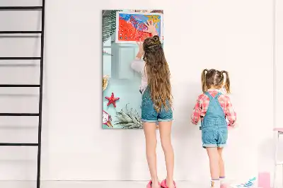 Írható mágneses tábla nyári kompozíció mintával