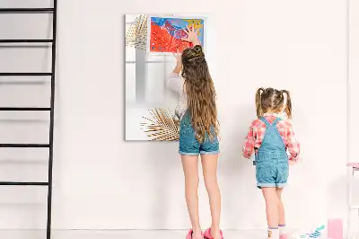 Írható mágneses tábla arany levelek mintával