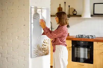 Írható mágneses tábla arany levelek mintával