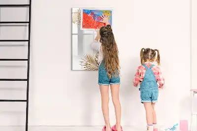 Írható mágneses tábla arany levelek mintával