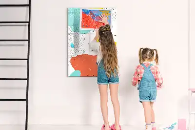 Írható mágneses tábla színes firkák mintával