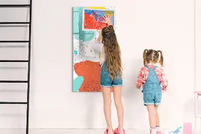 Írható mágneses tábla színes firkák mintával