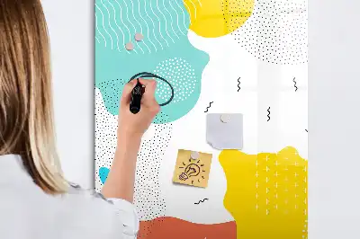 Írható mágneses tábla színes firkák mintával