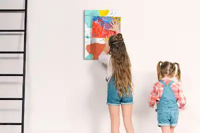 Írható mágneses tábla színes firkák mintával