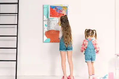 Írható mágneses tábla színes firkák mintával
