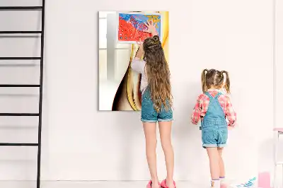 Írható mágneses tábla arany hullám absztrakt mintával