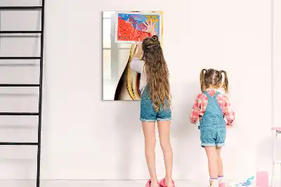 Írható mágneses tábla arany hullám absztrakt mintával