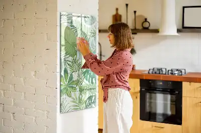 Írható mágneses tábla akvarell levelek mintával