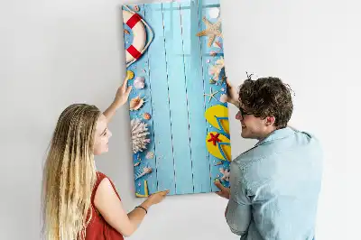 Írható mágneses tábla tengerparti mintás változat