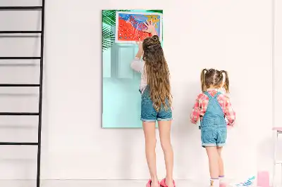 Írható mágneses tábla pálmalevelek mintával