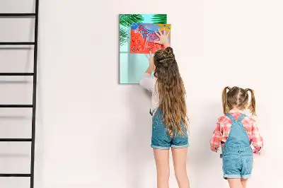 Írható mágneses tábla pálmalevelek mintával