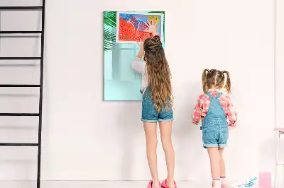Írható mágneses tábla pálmalevelek mintával
