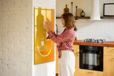 Törölhető tábla narancslé mintával