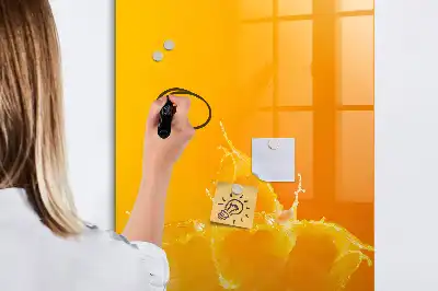 Törölhető tábla narancslé mintával