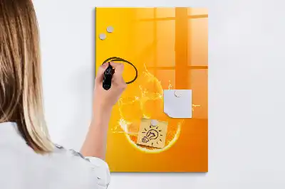 Törölhető tábla narancslé mintával