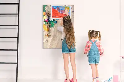 Írható mágneses tábla homokos tengerpart mintával
