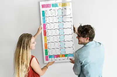 Heti étkezési tervező írható mágneses tábla