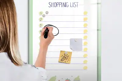 Bevásárlólista törölhető tábla