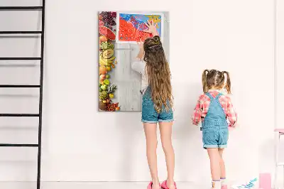 Törölhető tábla zöldségek a fán mintával