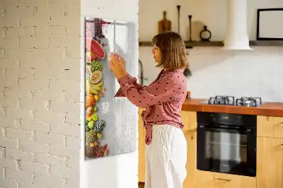 Törölhető tábla zöldségek a fán mintával