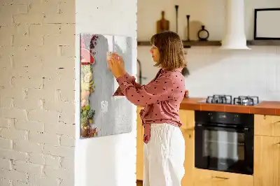 Törölhető tábla zöldségek a fán mintával