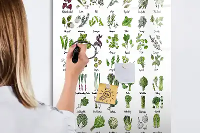 Törölhető tábla zöldséges mintával