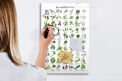 Törölhető tábla zöldséges mintával