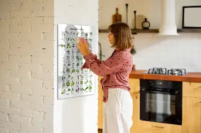 Törölhető tábla zöldséges mintával