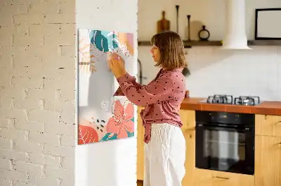Írható mágneses tábla nyári virág mintával