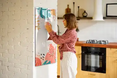 Írható mágneses tábla nyári virág mintával