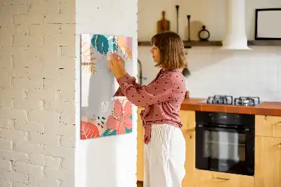 Írható mágneses tábla nyári virág mintával