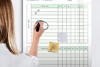 Írható mágneses teendőlista tábla mágneses felülettel